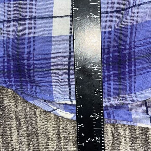 Faded Glory Girls‎ Shirt Large Purple Plaid LS Button Up Tartan Casual 90s Y2K - Picture 5 of 6
